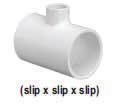 Tee (1.5 x 1.5 x 1/2) Reducing
